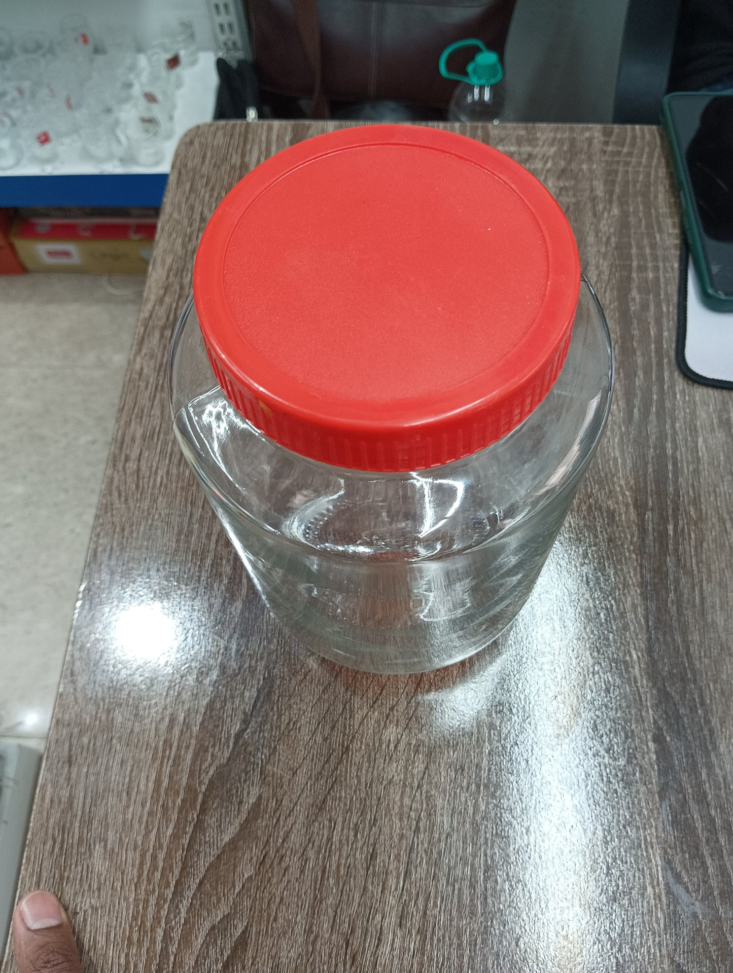 Glass Jar big red lid 92102729